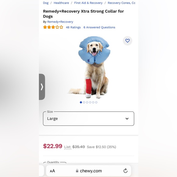 Inflatable recovery collar for dogs, size medium - Picture 4 of 4